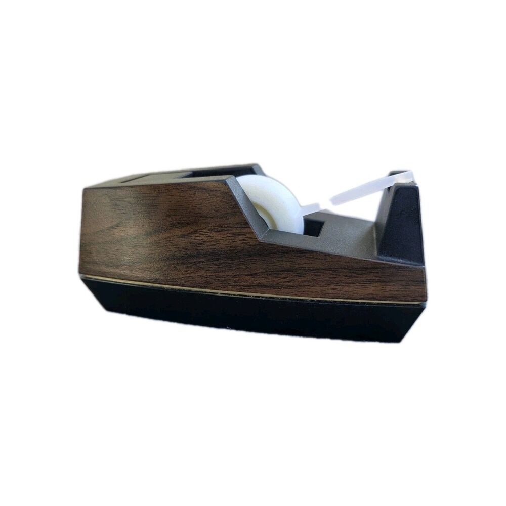 Vintage Scotch 3M C-41 Wood Grain Executive Tape Dispenser